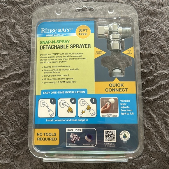 NEW | Rinse Ace Snap and Spray Detachable Sprayer 8FT Hose - Picture 2 of 3